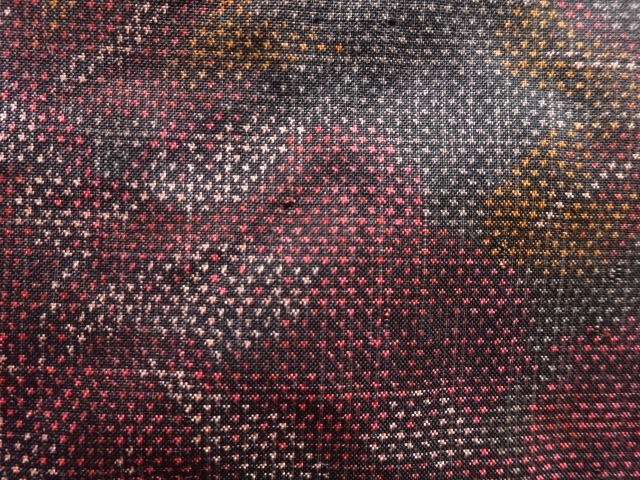 JAPANESE KIMONO / ANTIQUE FLOWER PATTERN WOVEN DORO OSHIMA TSUMUGI KIM